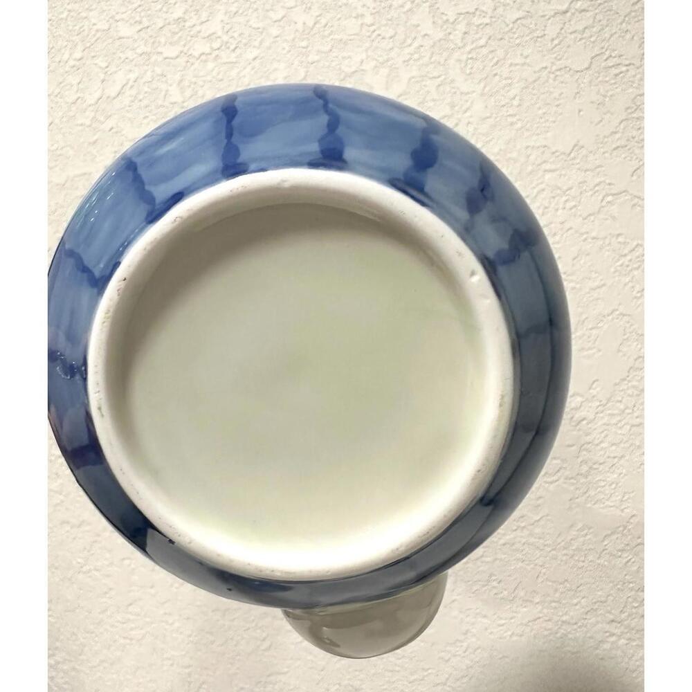 Japanese Aoi Hana Kyusu Teapot Blue Porcelain Teapot with Handle - Picture 8 of 10